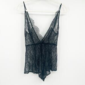 Victorias Secret Whimsigoth Coquette Sheer Lace Teddy Romper Lingerie Bodysuit S
